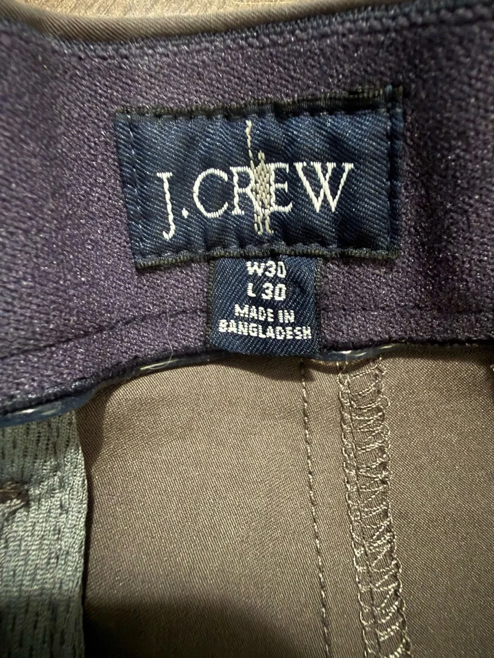 J. Crew Men's Charcoal Gray Athletic Tech Pants w/Stretch 30x30